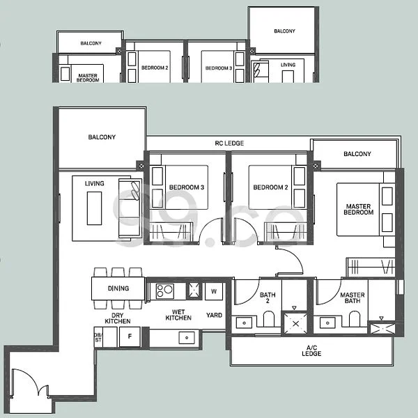 3 Bed Apartment (Condo) for Rent in  The Clement Canopy - Image 13