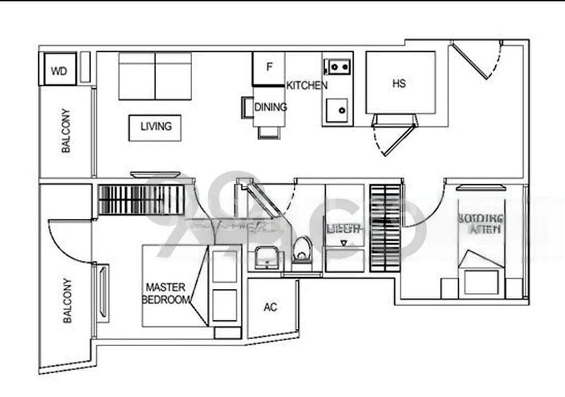 2 Bed Condo for Rent in  Guillemard Edge - Image 9