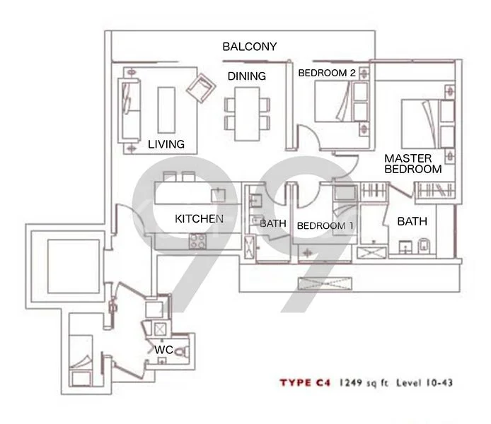 3 Bed Apartment (Condo) for Sale in  Scotts Square - Image 9