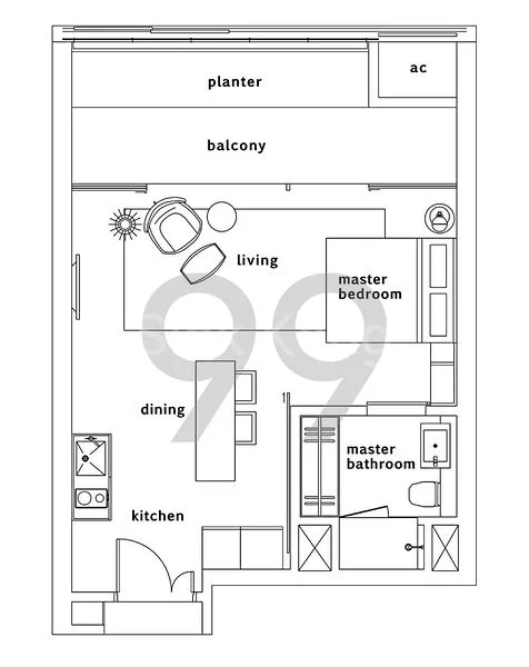 1 Bed Condo for Rent in  OUE Twin Peaks - Image 10