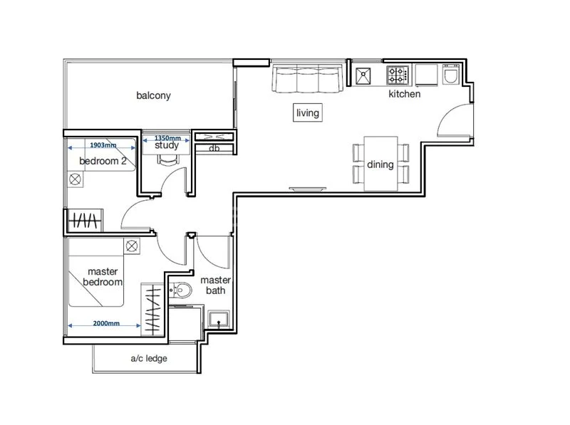 2+1 Bed Apartment (Condo) for Rent in  Studios @ Tembeling - Image 12