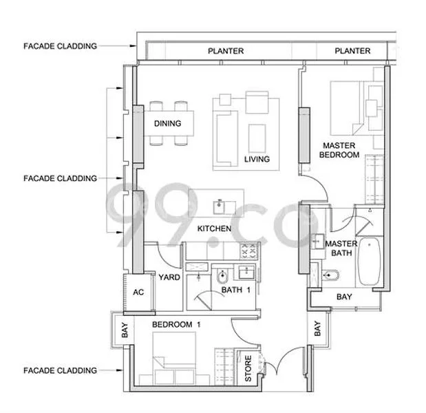 2 Bed Apartment (Condo) for Sale in  South Beach Residences - Image 9