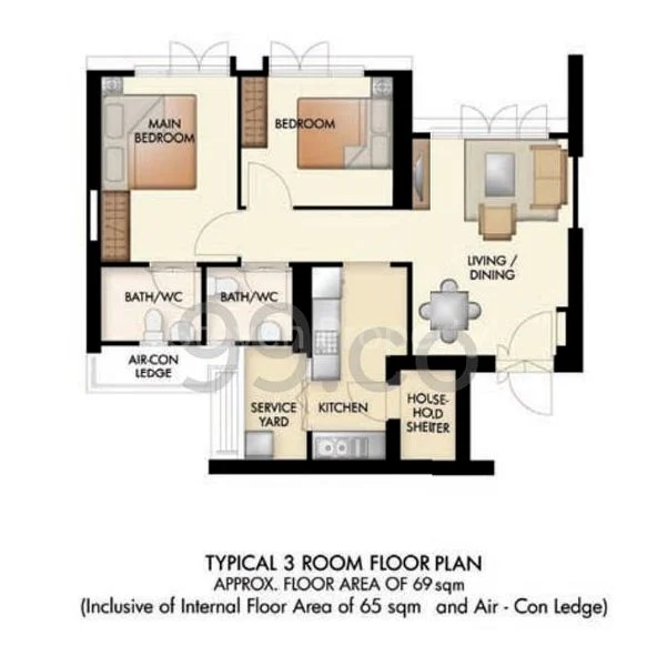 3 Room (3A) HDB for Rent in  312B Clementi Avenue 4 - Image 13