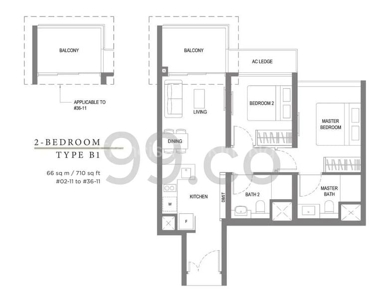 2 Bed Apartment (Condo) for Rent in  Twin VEW - Image 6
