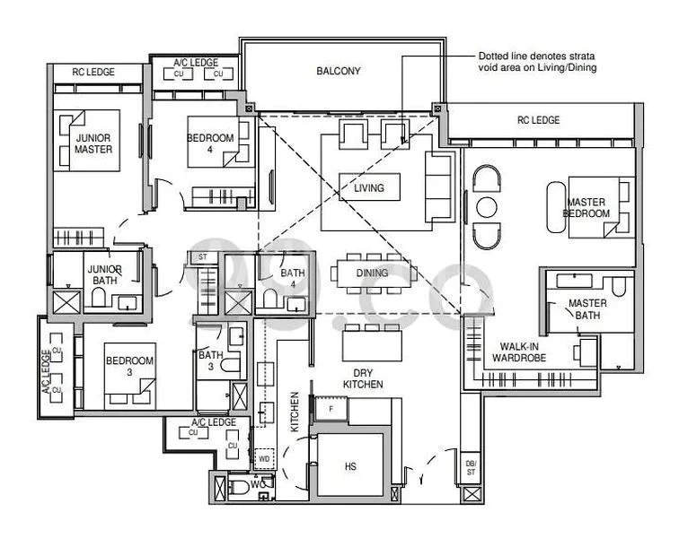 4 Bed Apartment (Condo) for Sale in  Sceneca Residence / Sceneca Square - Image 4
